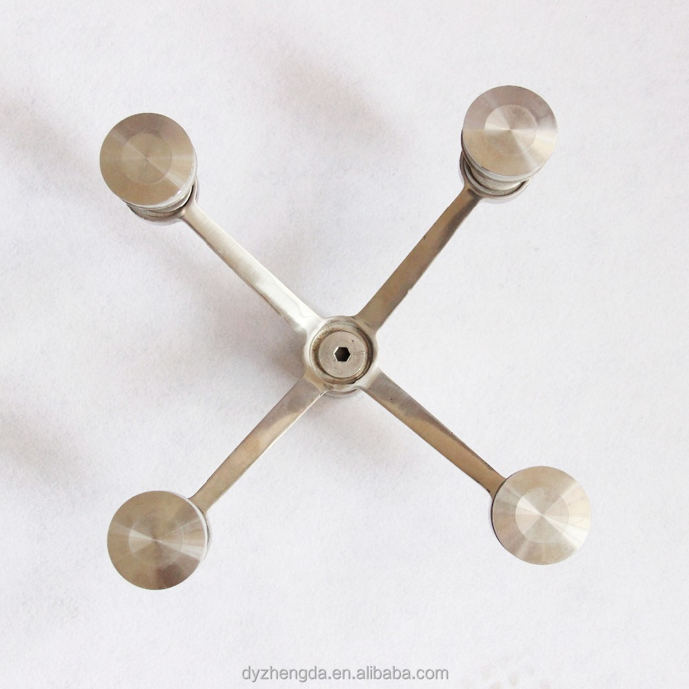 AISI 316 Stainless Steel 4 Arms 300mm Glass Spider Fitting