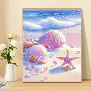 Diamond Painting Kits for Adults Colorful Starfish DIY Full Drill Diamond Art Kits Beach Stones Aesthetic Picture Art for   Wall