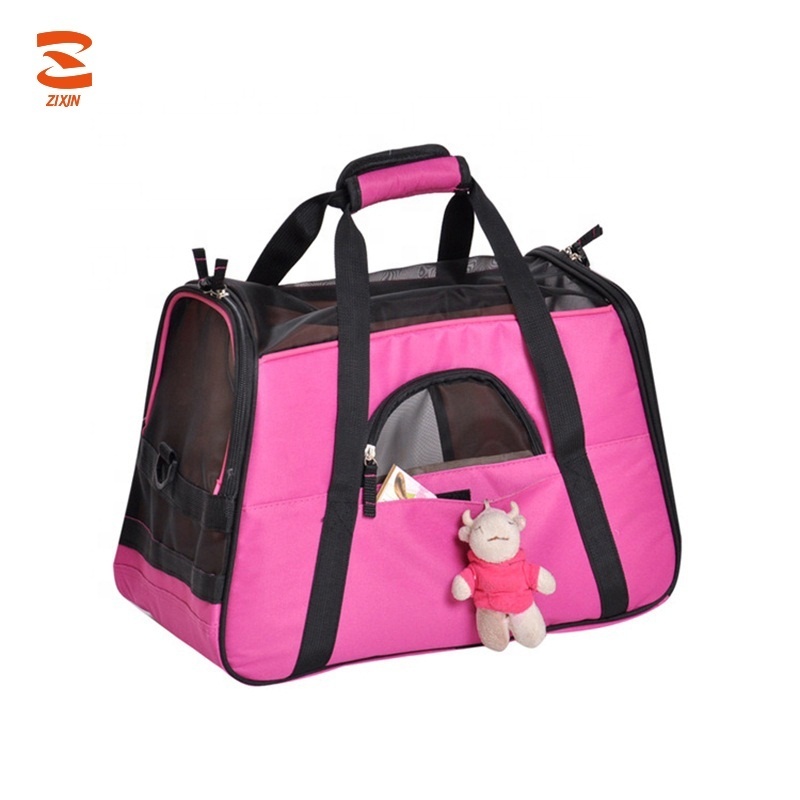 Portable Pet Car Booster Seat Folding Dog Sling Carrier Puppy Travel Bag for Cars with Safety Leash