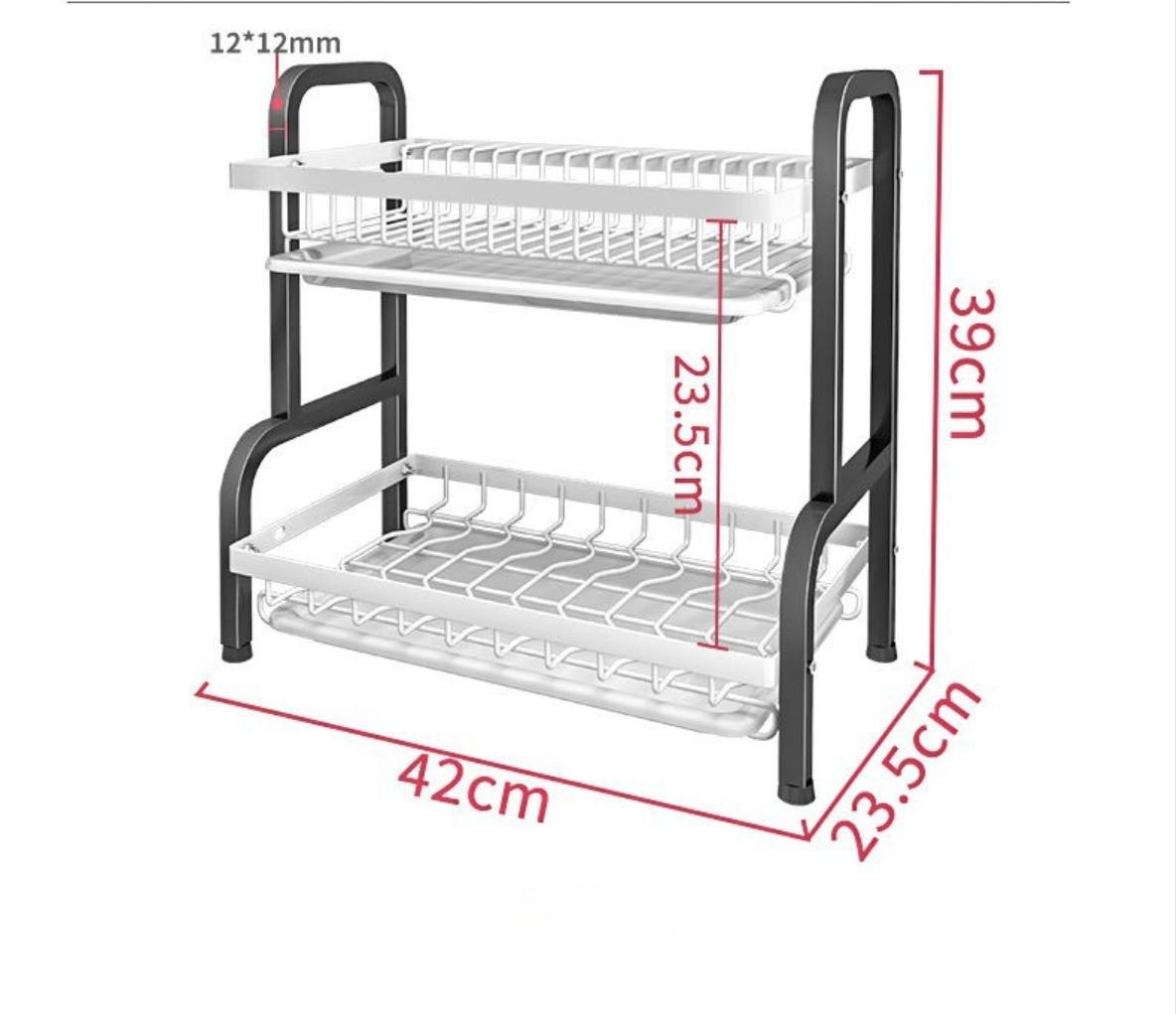 Hot Sale Kitchen Accessories Storage Metal Dish Drainer Rack Plate Tray Dish Drying Rack Dryer Drain Stainless Steel Dish Rack