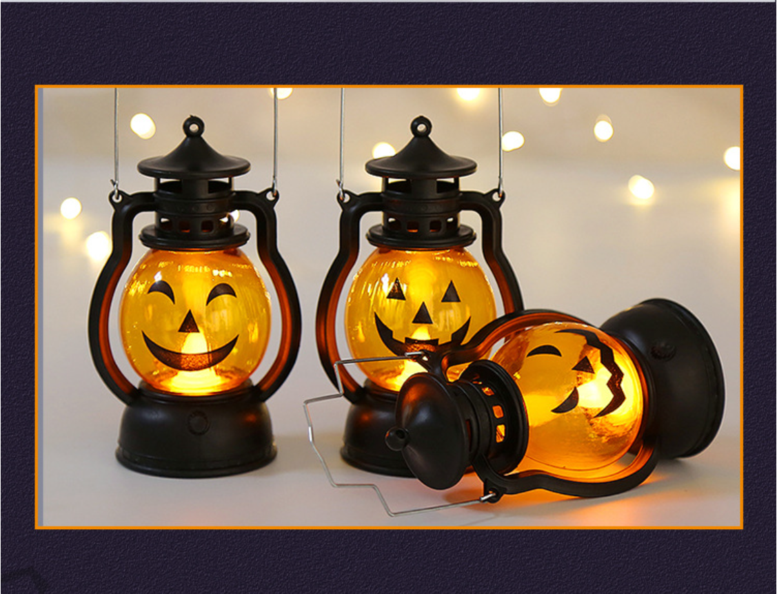 Halloween Pumpkin Lamp Mini Candle Lantern Fall Decor with Hanging Loop Pumpkin Lantern Led Night Light Battery Operated