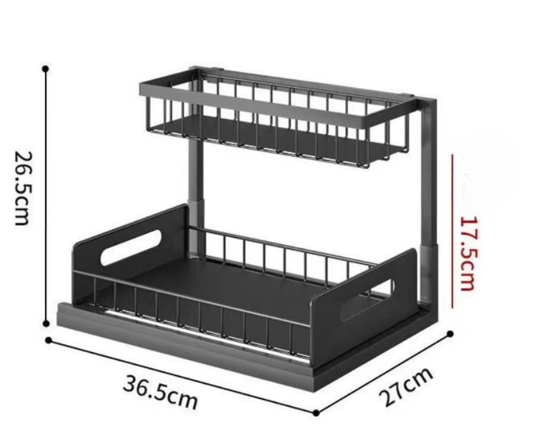 Under sink organizer kitchen Pull Out Bathroom Cabinet Storage Rack Home Organization with Sliding Drawer