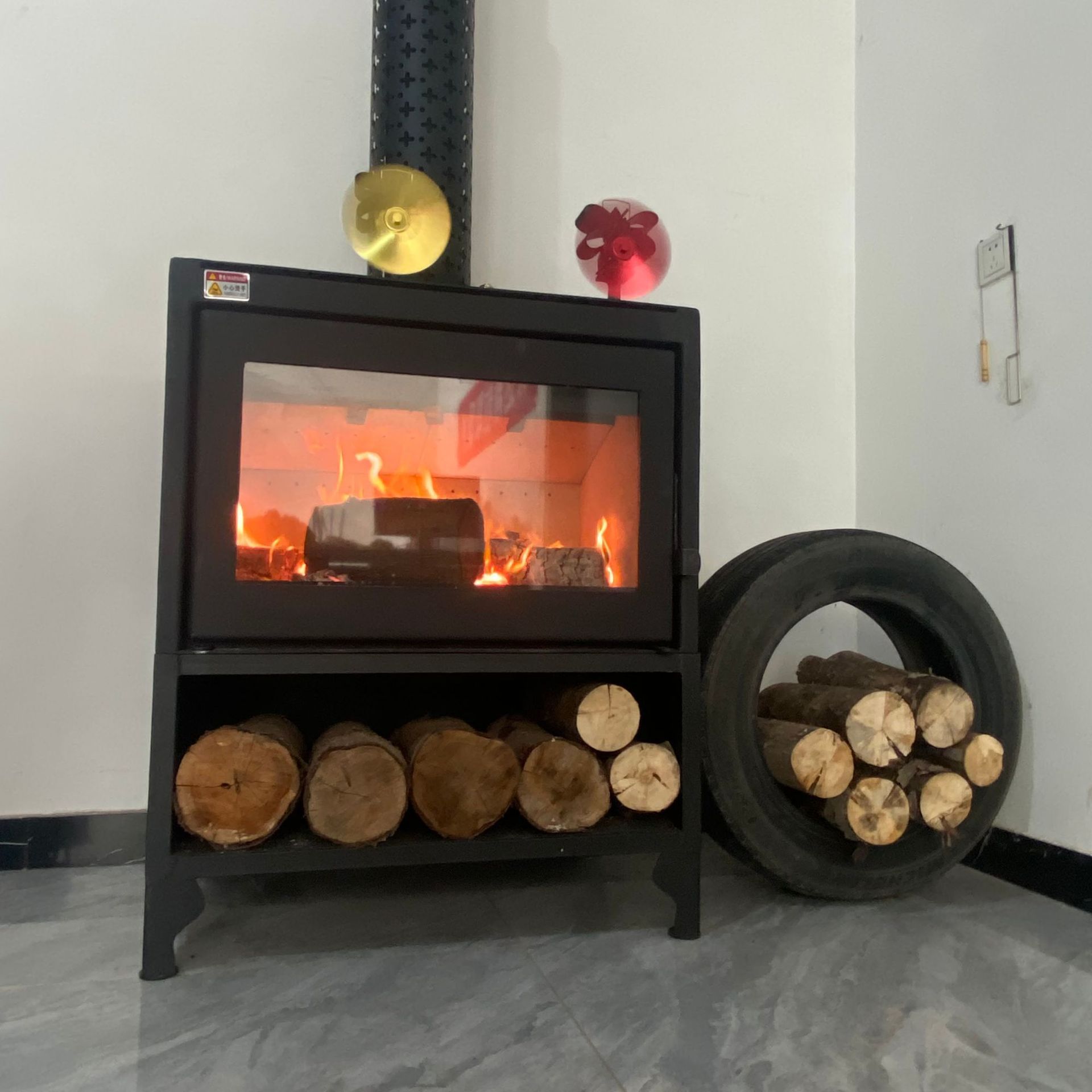 Indoor heating modern style wood burning fireplaces stoves with glass fire pit outdoor fireplace with chimney