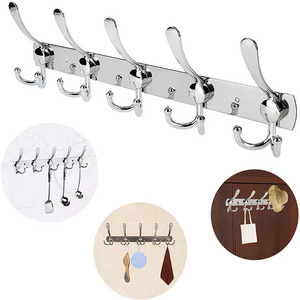 Coat Rack Wall Mounted with 5 Coat Hooks For Hanging Heavy Duty Stainless Steel Towel Rack Brushed Finish Waterproof