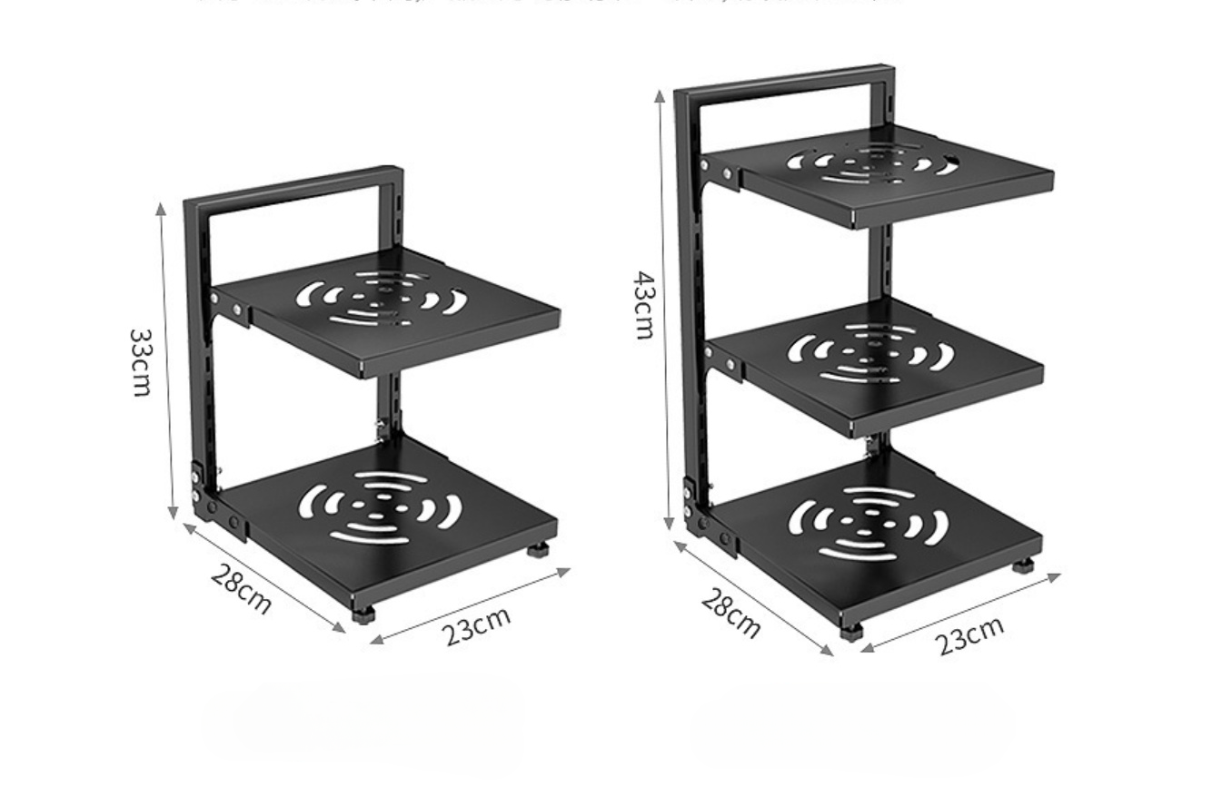 Pots and Pans Storage Rack Kitchen Shelving Under Sink Cabinets Multi-layer Adjustable Pot Holder Countertop for Side Dish Rack