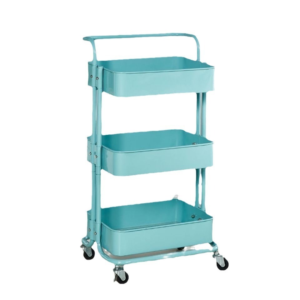 3 Tier Cart Metal Rolling Utility Cart Trolley Storage Organizer With Wheels Kitchen Bedroom Office Indoor