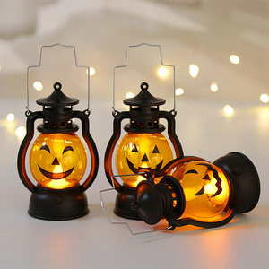 Halloween Pumpkin Lamp Mini Candle Lantern Fall Decor with Hanging Loop Pumpkin Lantern Led Night Light Battery Operated