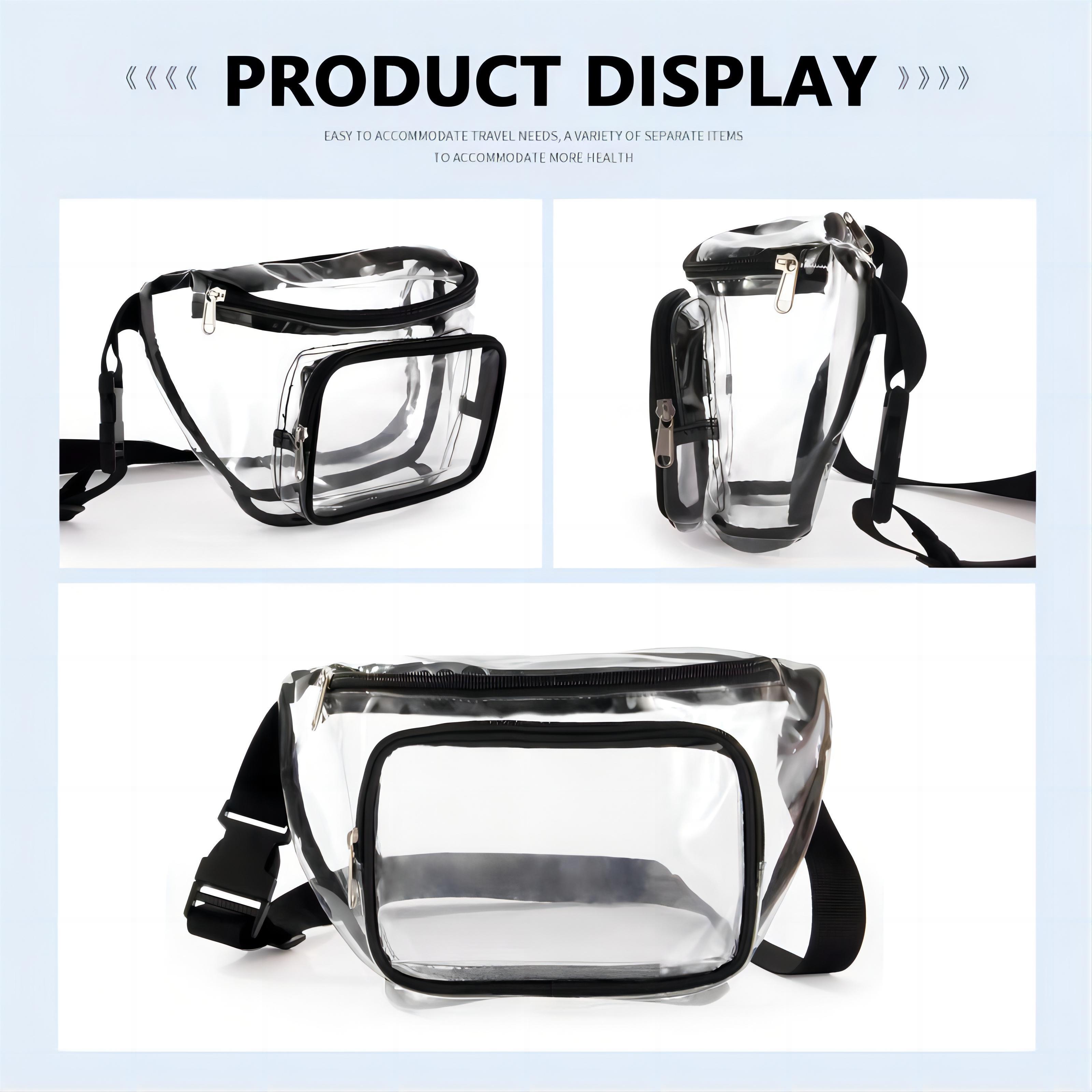 2023 Clear Fanny Pack Stadium Approved Veckle Fanny Packs for Women Men Water-resistant Cute Waist Bag