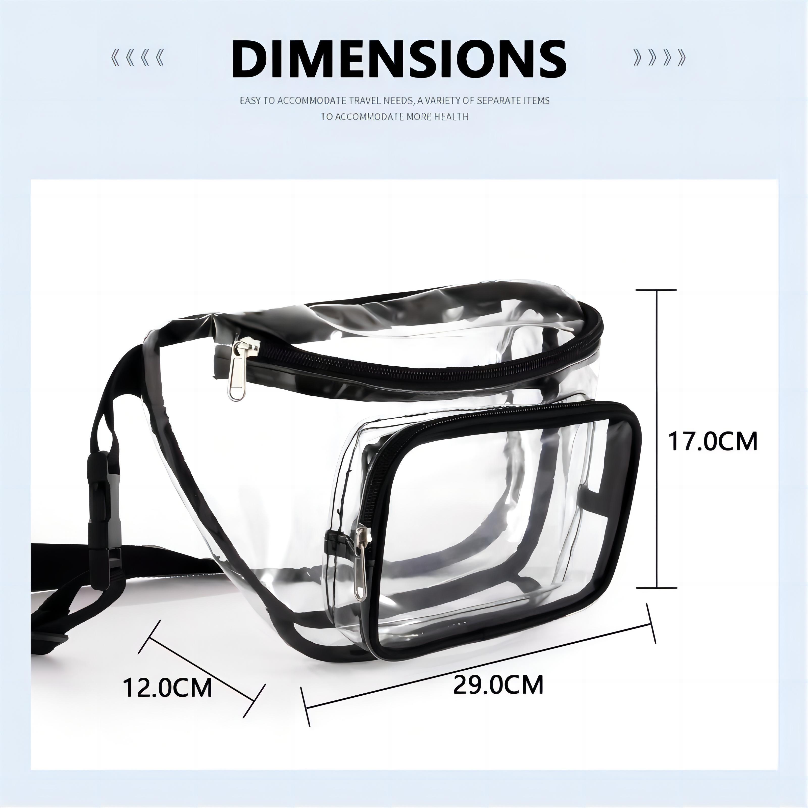 2023 Clear Fanny Pack Stadium Approved Veckle Fanny Packs for Women Men Water-resistant Cute Waist Bag