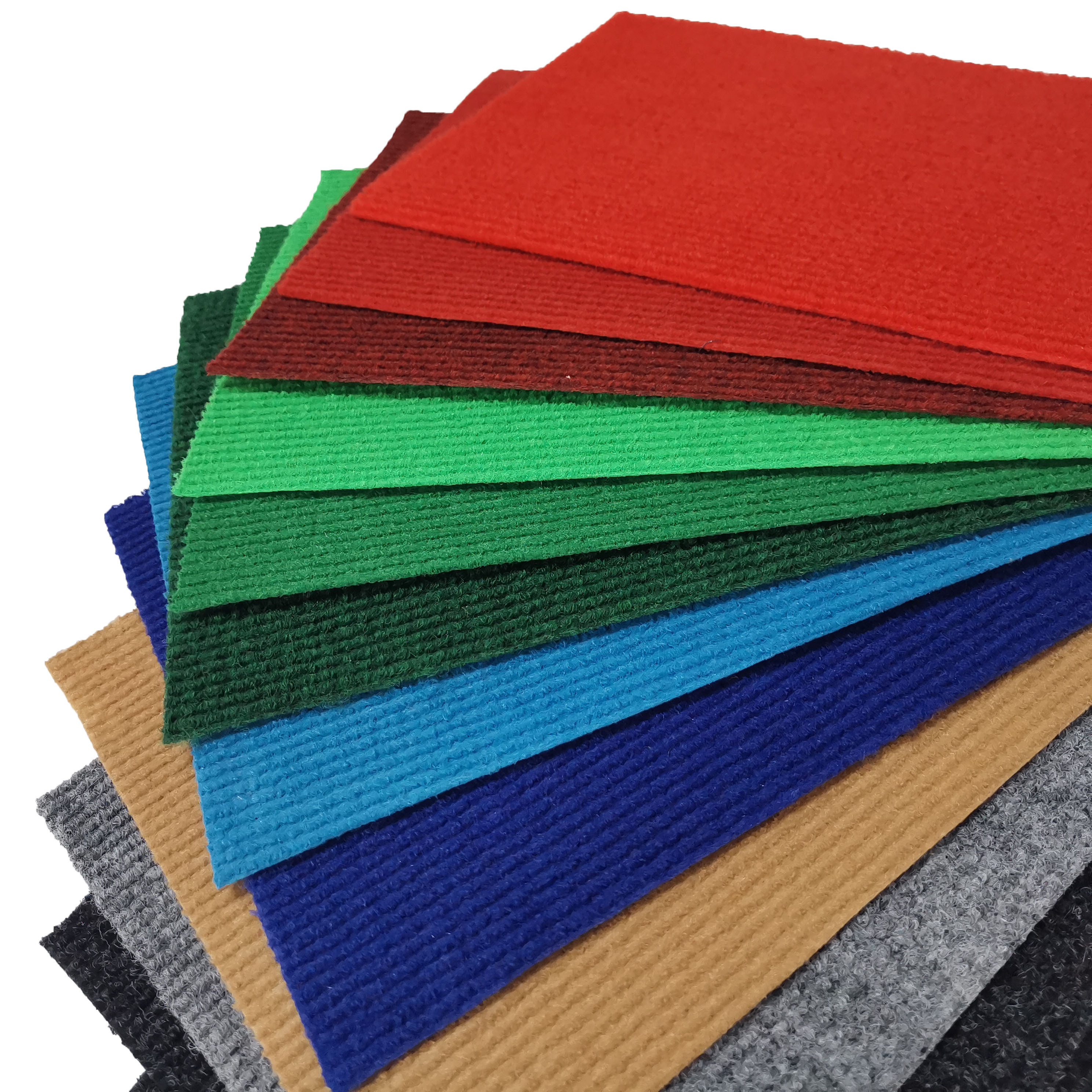 Glue Backing Non-Woven Needle Punched Red Ribbed Commercial Carpet for Exhibition