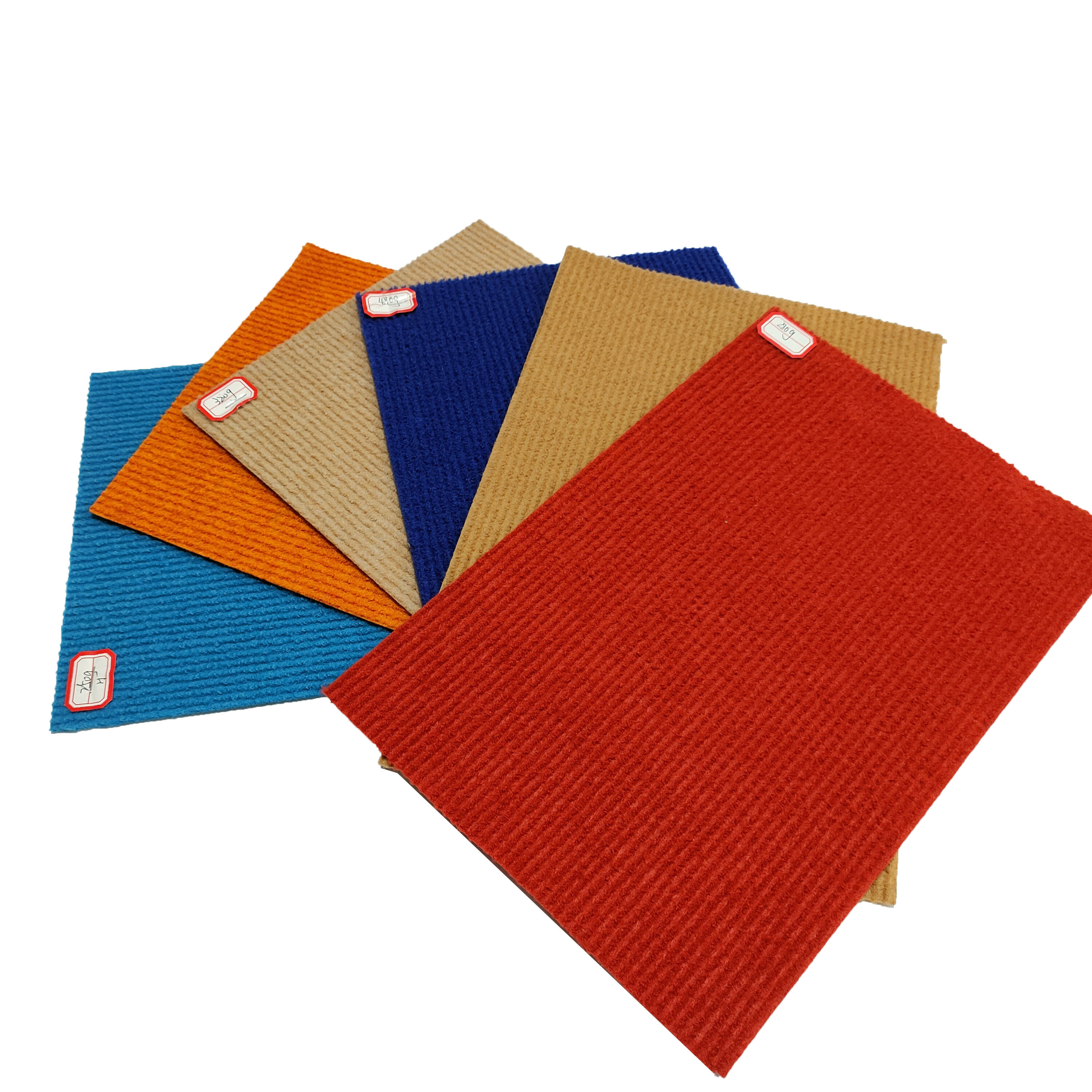 Glue Backing Non-Woven Needle Punched Red Ribbed Commercial Carpet for Exhibition