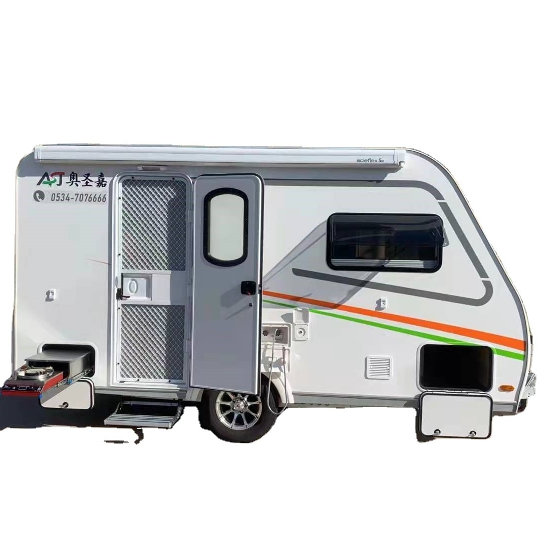 ASJ Outdoor Camper Caravan Commercial Travel Trailer Off Road Homes RV Camping Motor with Kitchen