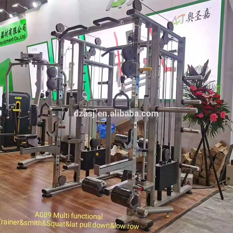 Multi-functional commercial muscle training power rack 3d smith machine for fitness workout gym equipment