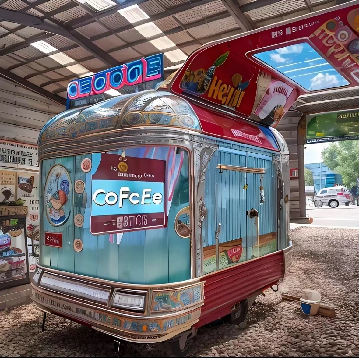 Bobang Street Food Vending Cart Vintage Food Truck Mobile Food Trailer For Sale