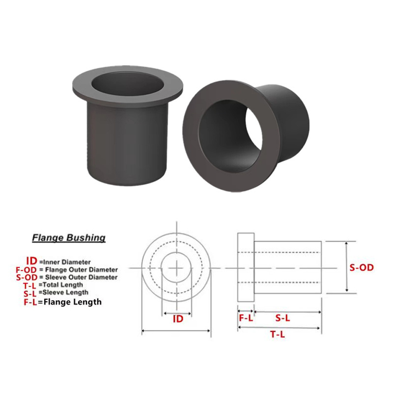 M9 M10 PA66  Nylon flange bushing POM Delrin T shaped sleeve bush flange gasket washer spacer