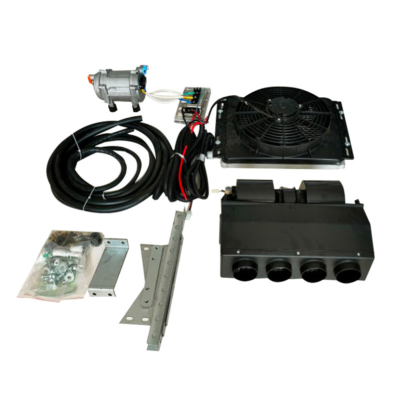 Universal 12V A/C electric air conditioner compressor under dash ac evaporator car air conditioning kit for old car