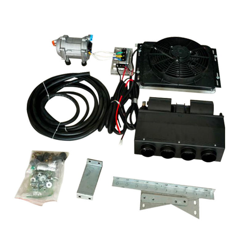 Universal 12V A/C electric air conditioner compressor under dash ac evaporator car air conditioning kit for old car