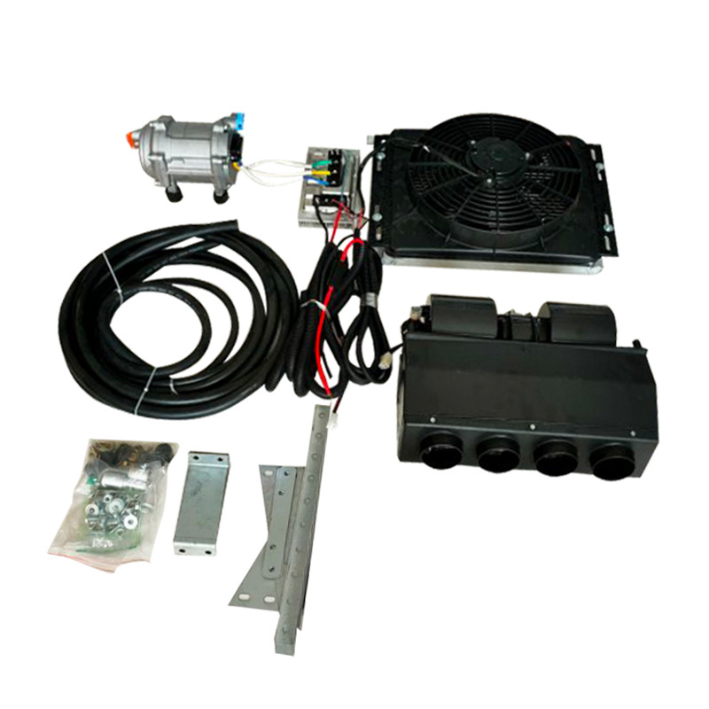 Universal 12V A/C electric air conditioner compressor under dash ac evaporator car air conditioning kit for old car