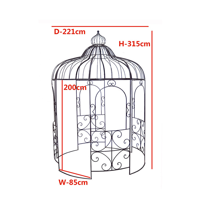 Crown Top Garden Decoration Sunroom Wrought Iron Metal Outdoor Gazebo