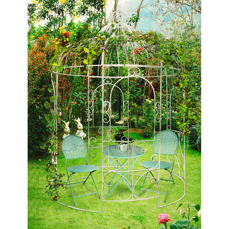 Crown Top Garden Decoration Sunroom Wrought Iron Metal Outdoor Gazebo