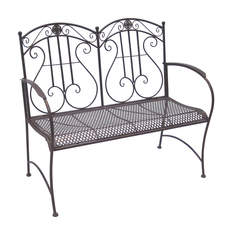 Rustic Looking Classic High Quality Metal 2 Seater Garden Bench Rustic Outdoor Furniture for Outdoor Living