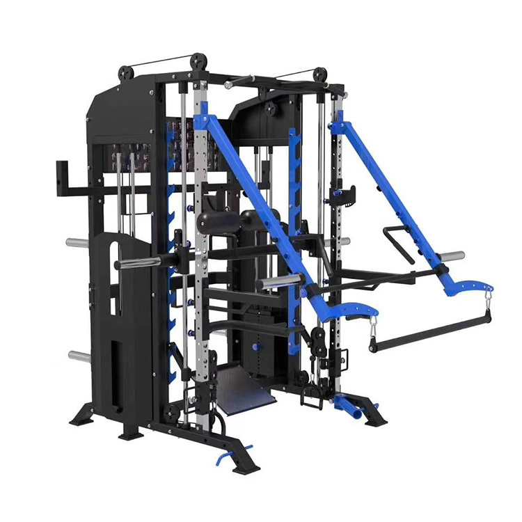 Multi-functional commercial muscle training power rack 3d smith machine for fitness  workout gym equipment