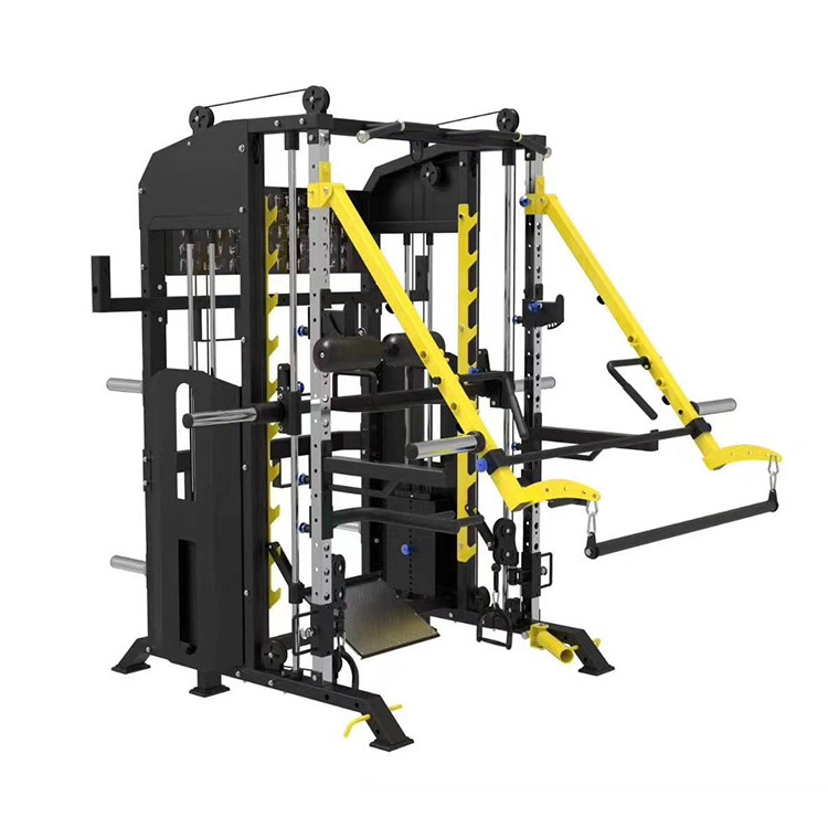 Multi-functional commercial muscle training power rack 3d smith machine for fitness  workout gym equipment