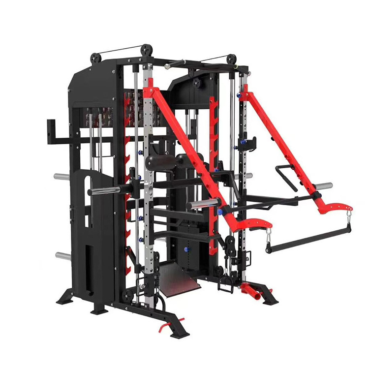 Multi-functional commercial muscle training power rack 3d smith machine for fitness  workout gym equipment