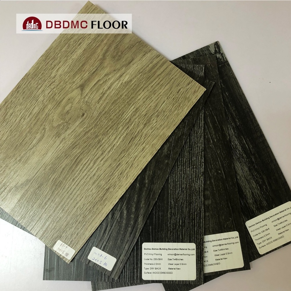 Factory Waterproof Glue Down Dry Back Self Adhesive Loose Lay LVT Floor Pvc Plastic Vinyl Plank Flooring