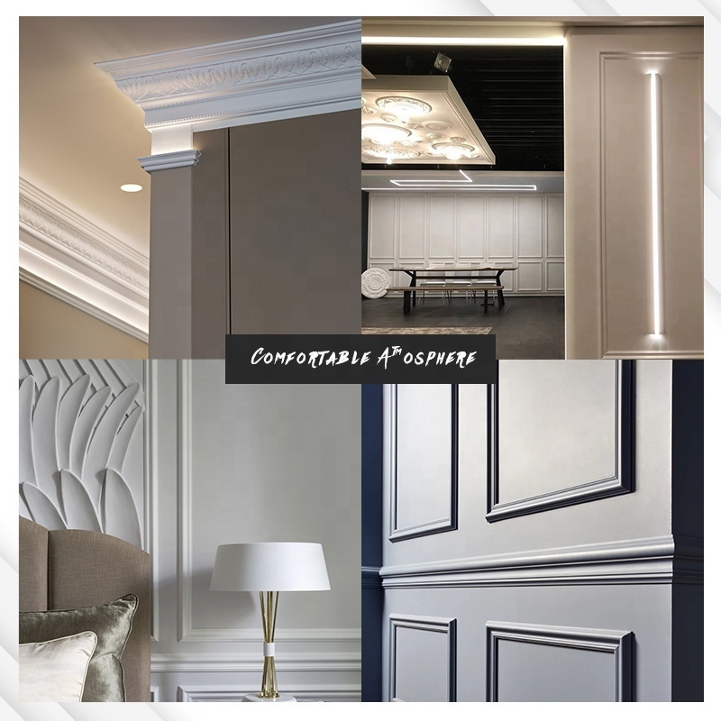 Decorative Cornice Crown Moulding in China Clear Custom Light Surface Pattern Sharp Finish Performance Color Feature PS Moulding