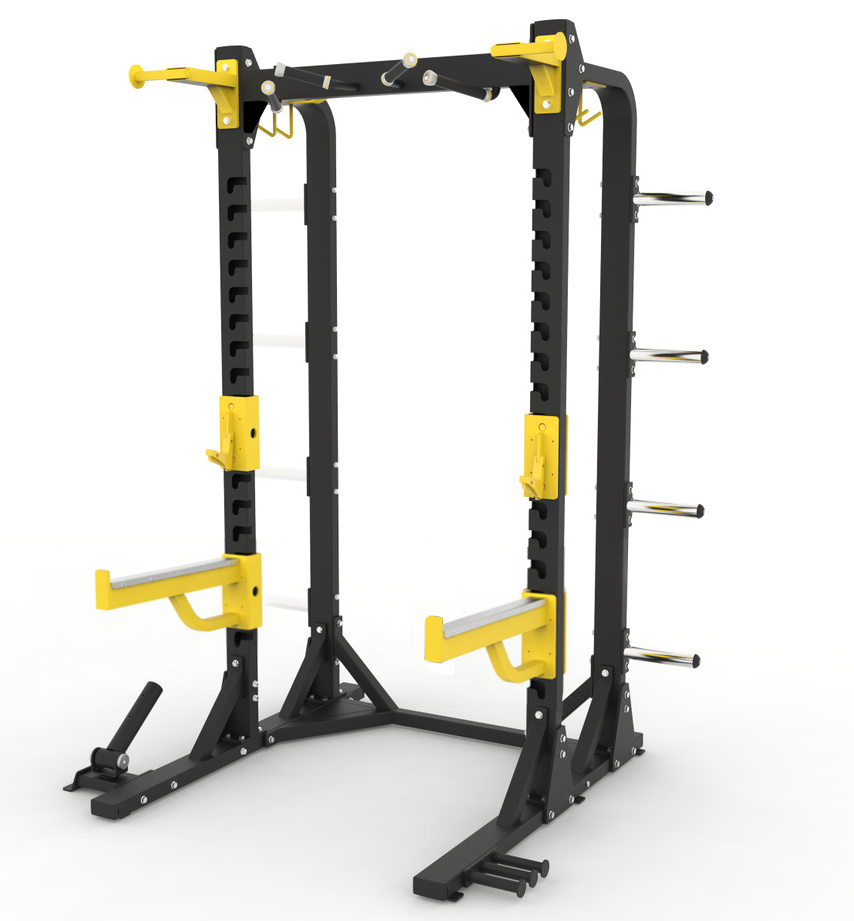 2021 Hot Selling New Home Body Building Half Power squat rack with pull up bar Power Cage folding squat rack wall mounted