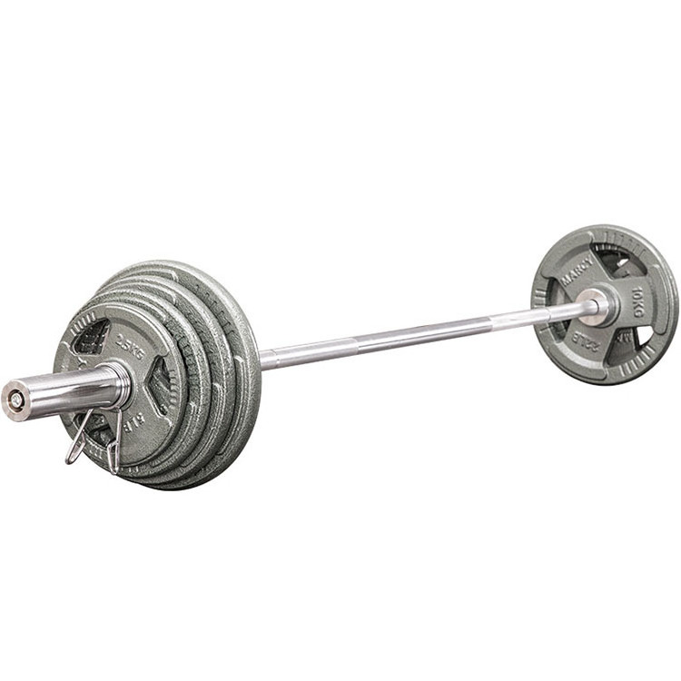 2022 wholesale Silver Steel Fitness Equipment Weight lifting barbell bar For Gym