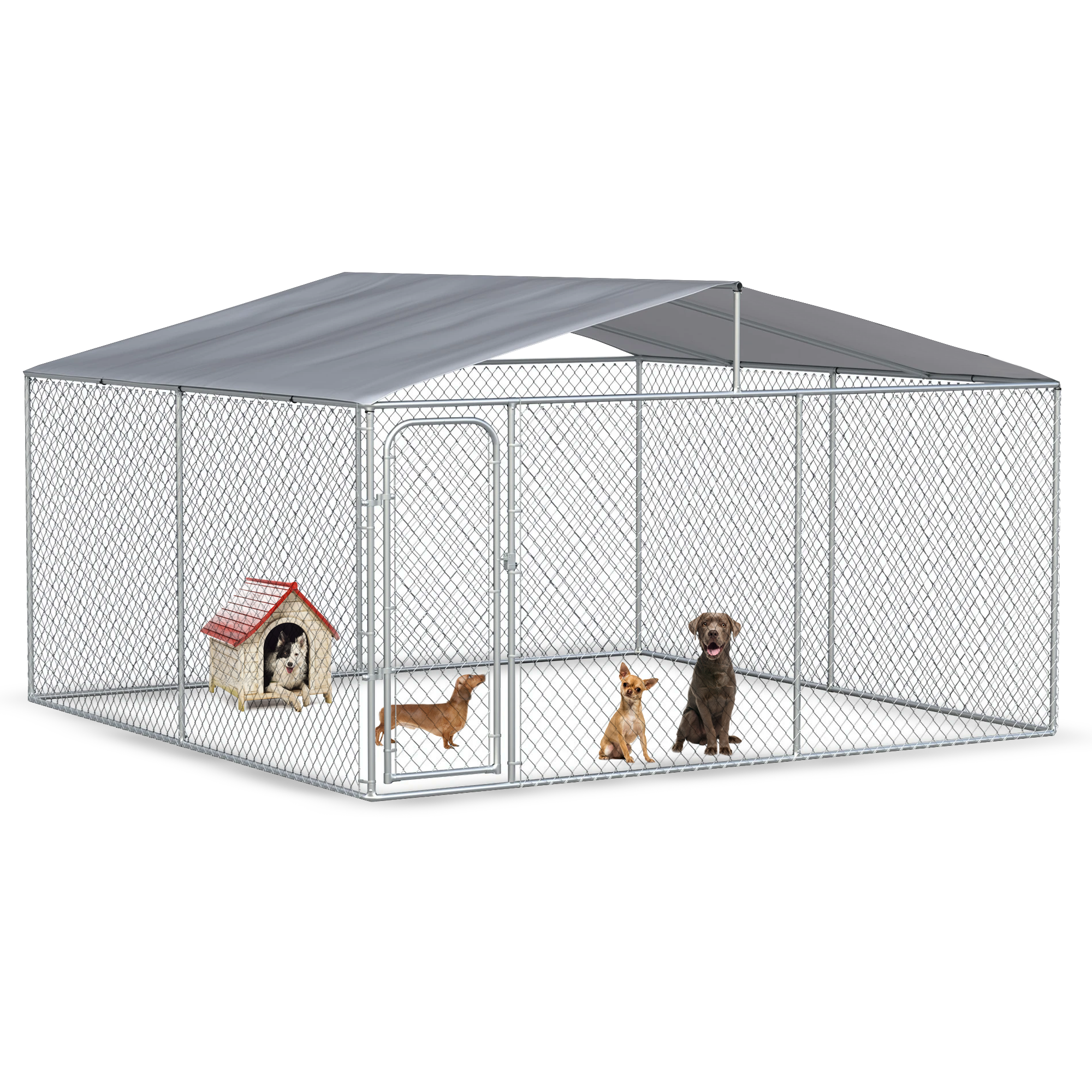 Des Champs Metal Dog Cage with Fabric Roof and Door with Lock DG40 Dog Kennel