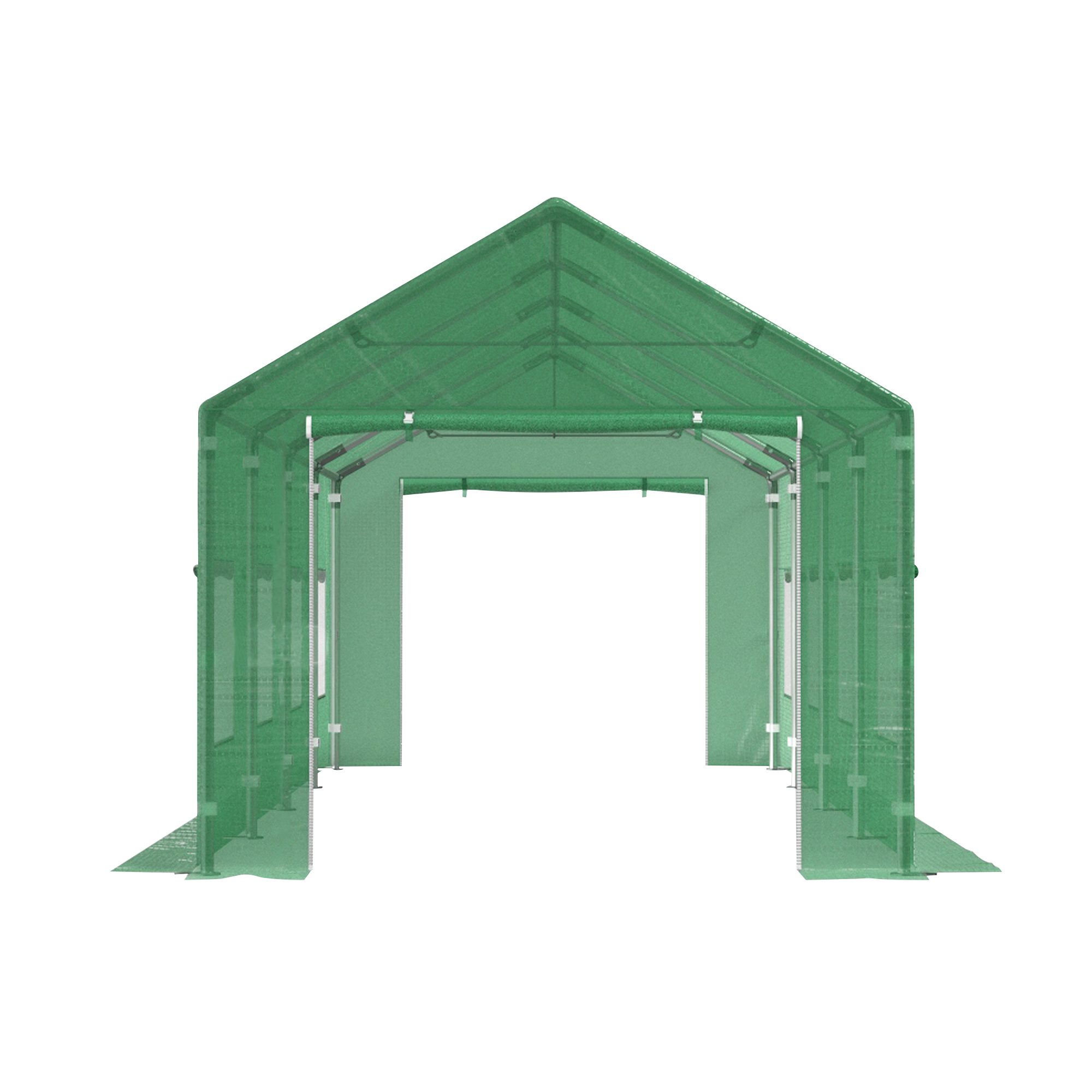 Stable Standing Tunnel Greenhouse 2 Sliding Zippered Doors TGH05 Greenhouse for Tomatoes & Plants & Vegetables