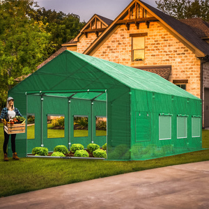 Stable Standing Tunnel Greenhouse 2 Sliding Zippered Doors TGH05 Greenhouse for Tomatoes & Plants & Vegetables