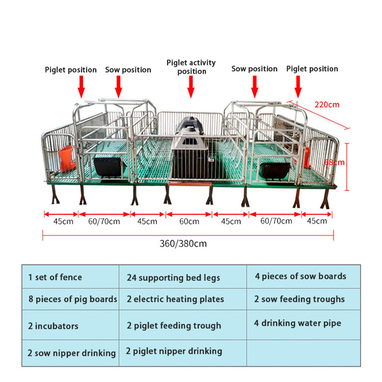 Pig Livestock Farm Equipment Pig Farrowing Crate Pig Farrowing Crate Sow Gestation Bed