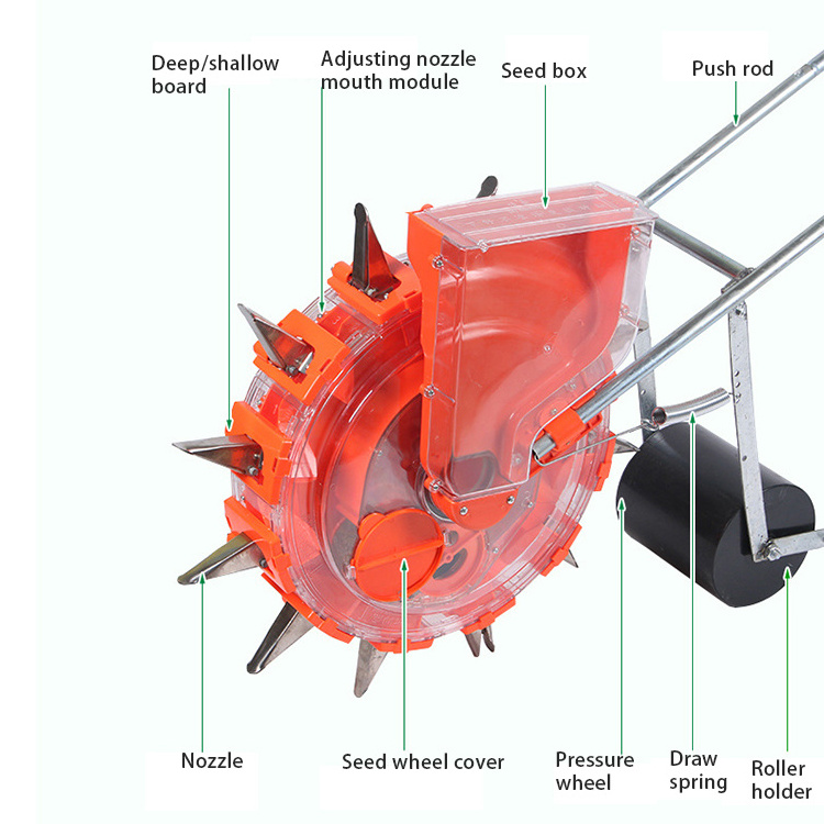 Portable Farm Machinery Bean Peanut Seeding Planter Manual Push Hand Corn Seeder Machine