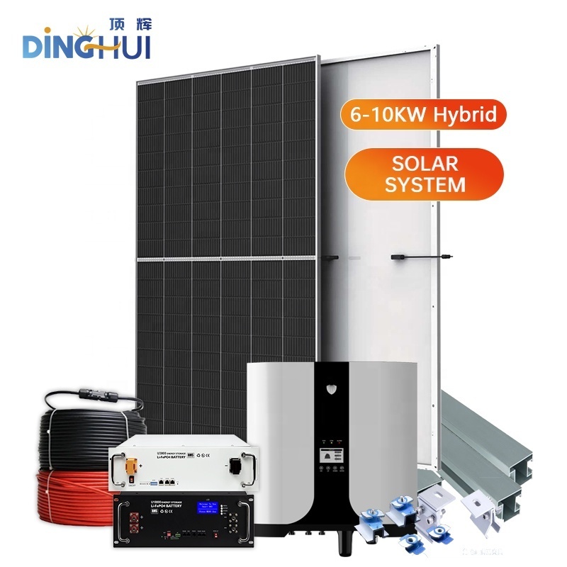 5/10/20kw Smart Hybrid Solar System for Home Solar Energy System Complete Kit ON/OFF grid inverter with battery