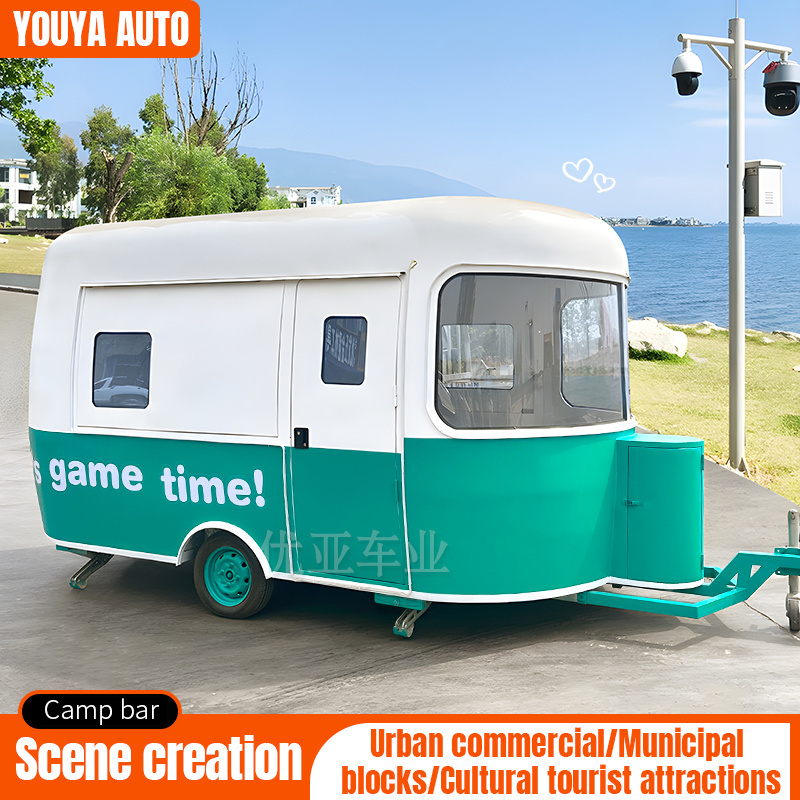 Custom Beach Mobile Bar Coffee Truck Mobile Restaurant Cater Trailer Food Track Remorque Fast Food Truck with Oven Frye