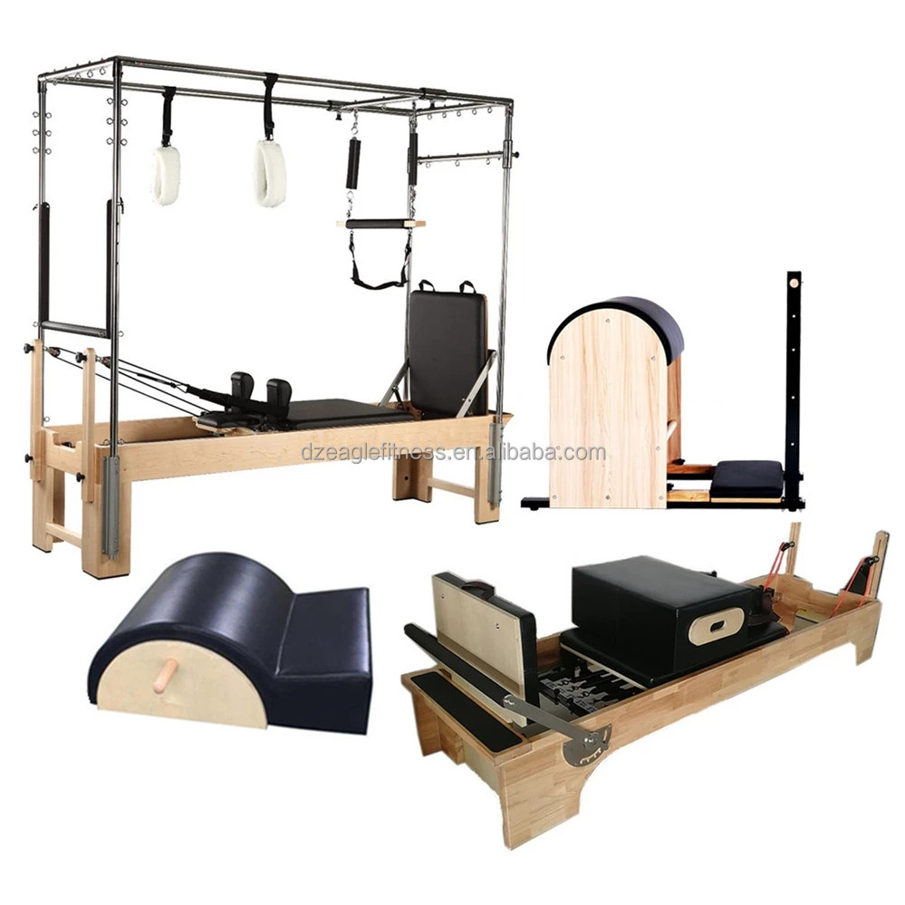 Pilates Cadillac Reformer Combo Studio Oak Maple Reformer with Trapeze Tower Table