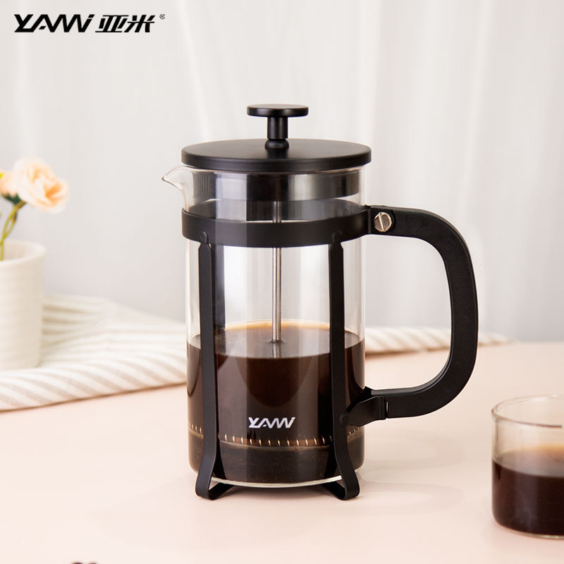 French Press Coffee 304 Grade Stainless Steel Tea Maker with 4 Filter Screens Durable Heat Resistant Borosilicate Glass