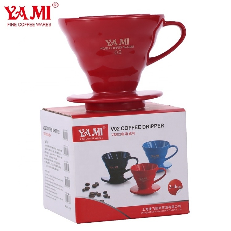 YAMI 2-4Cups Porcelain High Temperature Resistant V shaped 60 Pour Over Coffee Dripper