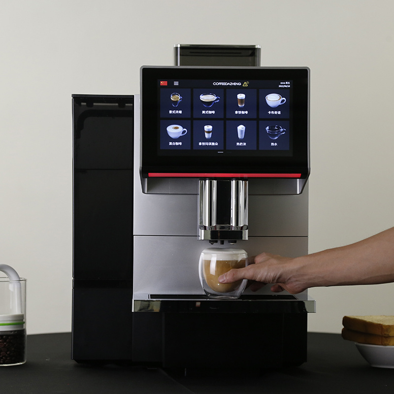 Fully Automatic Big Touch Screen Smart Coffee Machine With Milk System For Commercial Espresso Coffee Shop Equipment