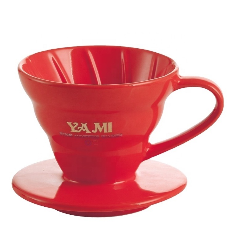 YAMI 2-4Cups Porcelain High Temperature Resistant V shaped 60 Pour Over Coffee Dripper