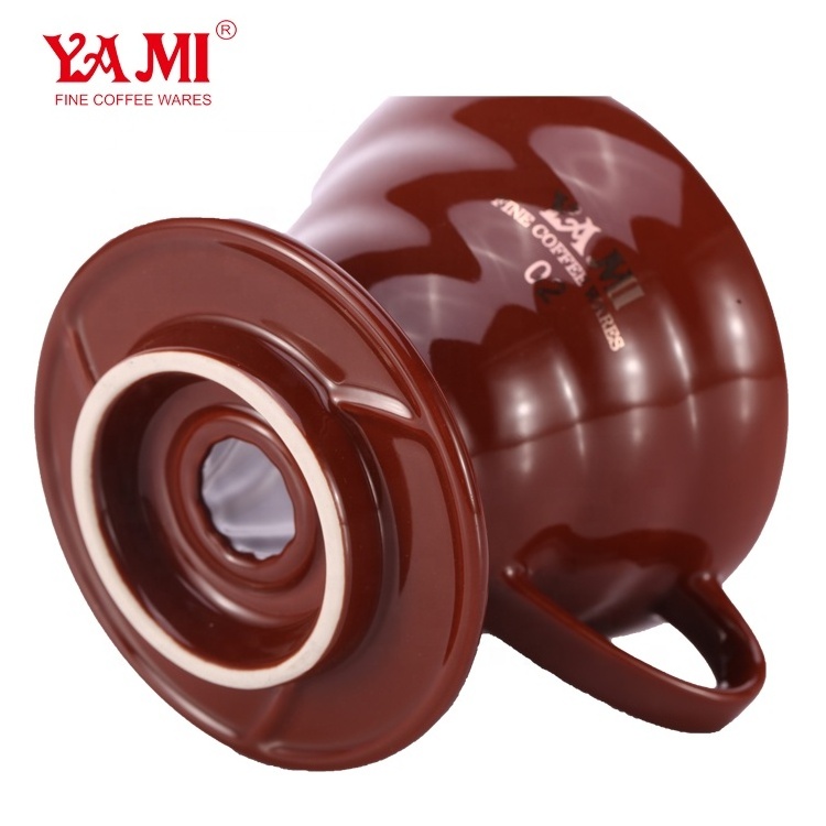 YAMI 2-4Cups Porcelain High Temperature Resistant V shaped 60 Pour Over Coffee Dripper