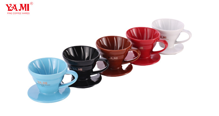 YAMI 2-4Cups Porcelain High Temperature Resistant V shaped 60 Pour Over Coffee Dripper