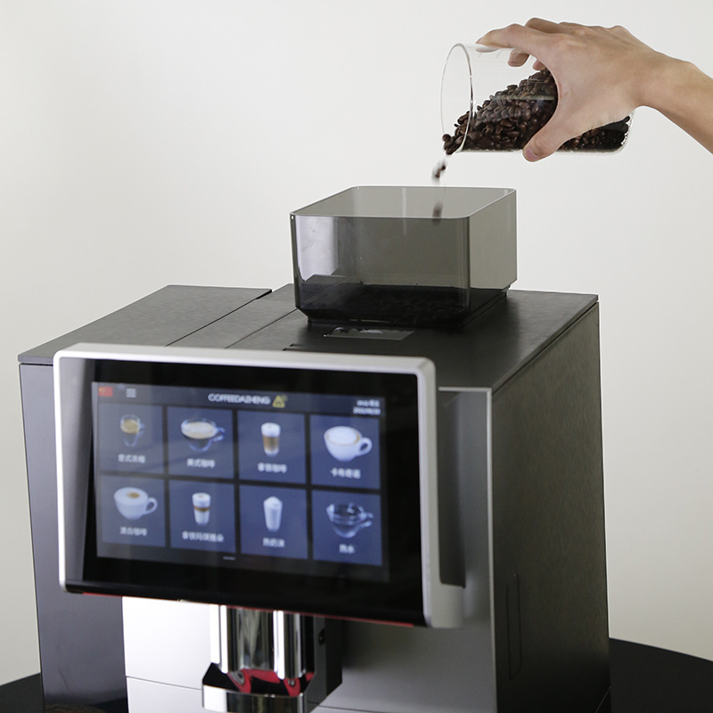 Fully Automatic Big Touch Screen Smart Coffee Machine With Milk System For Commercial Espresso Coffee Shop Equipment