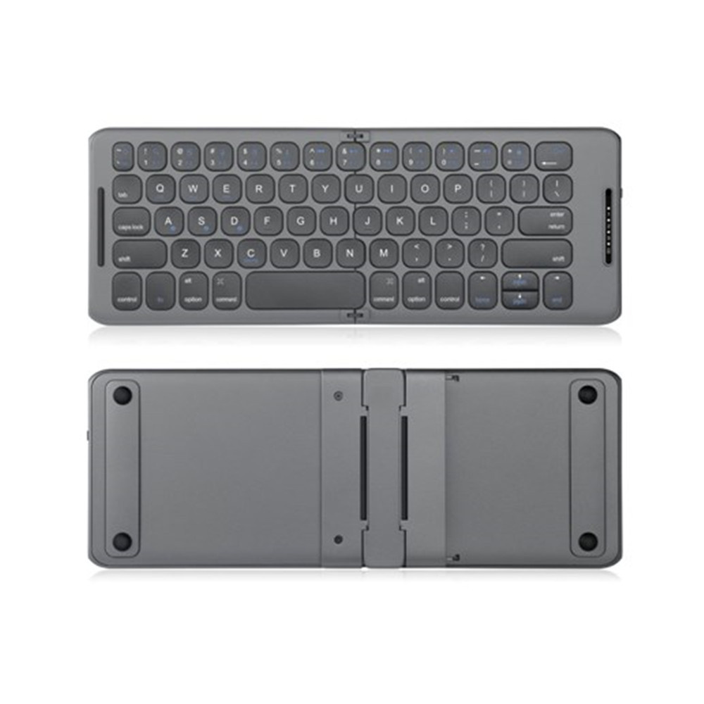 B088 ultra thin multimedia Three-system rechargeable two-fold portable foldable wireless folding keyboard for ipad Mobile phone