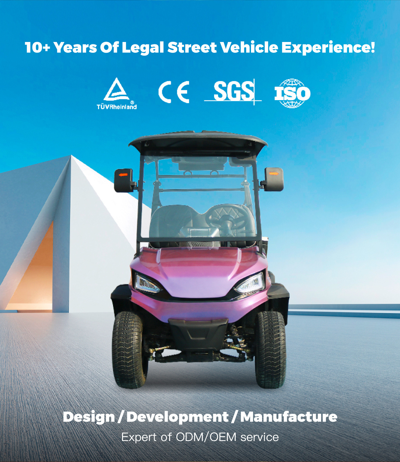 2+2 Seats Electric Lifted Golf Cart Hunting Car with Powerful 5KW AC Motor Controller  Electric Golf Cart