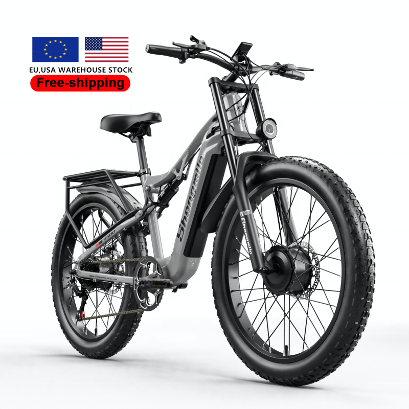 EU USA Free shipping e bike 26inch fat tire 48V 17.5Ah battery 2000W dual motor  Shengmilo S600 electric bike